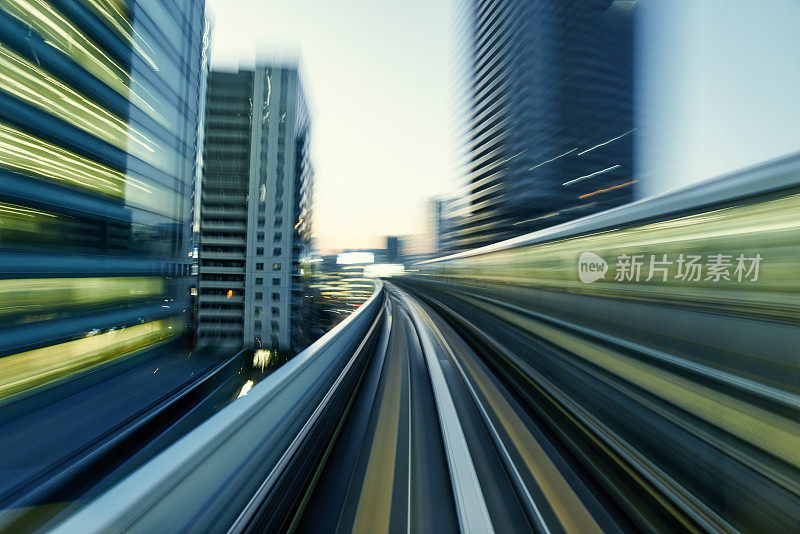 Blurred motion on the Subway in Tokyo